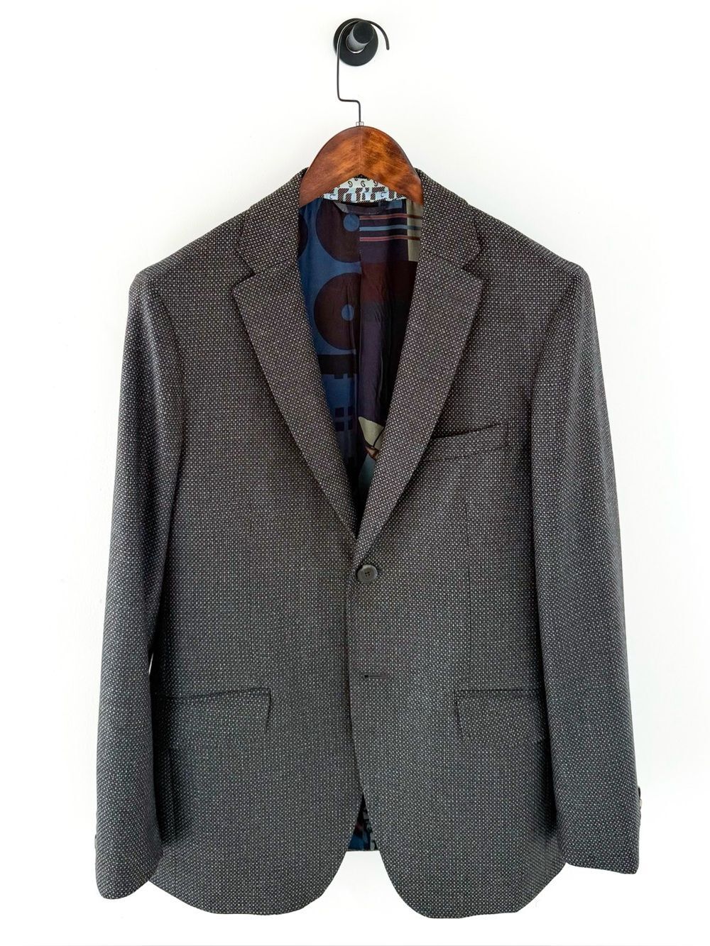 NEW Etro SIlk Wool Blazer Men's Dark Green Blue Black Textured Sport Coat 40R